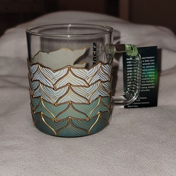 Starbucks 50th Anniversary 2021 Siren Tails Mermaid Glass Mug Limited Edition - Picture 5 of 9